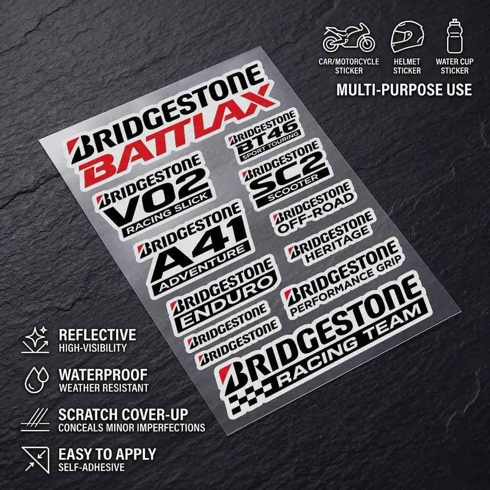 Adesivi Riflettenti Impermeabili Multiuso Universali FOR Bridgestone per Auto, Bici, Casco, Tazza, Frigorifero - Decorazione e Copertura Graffi
