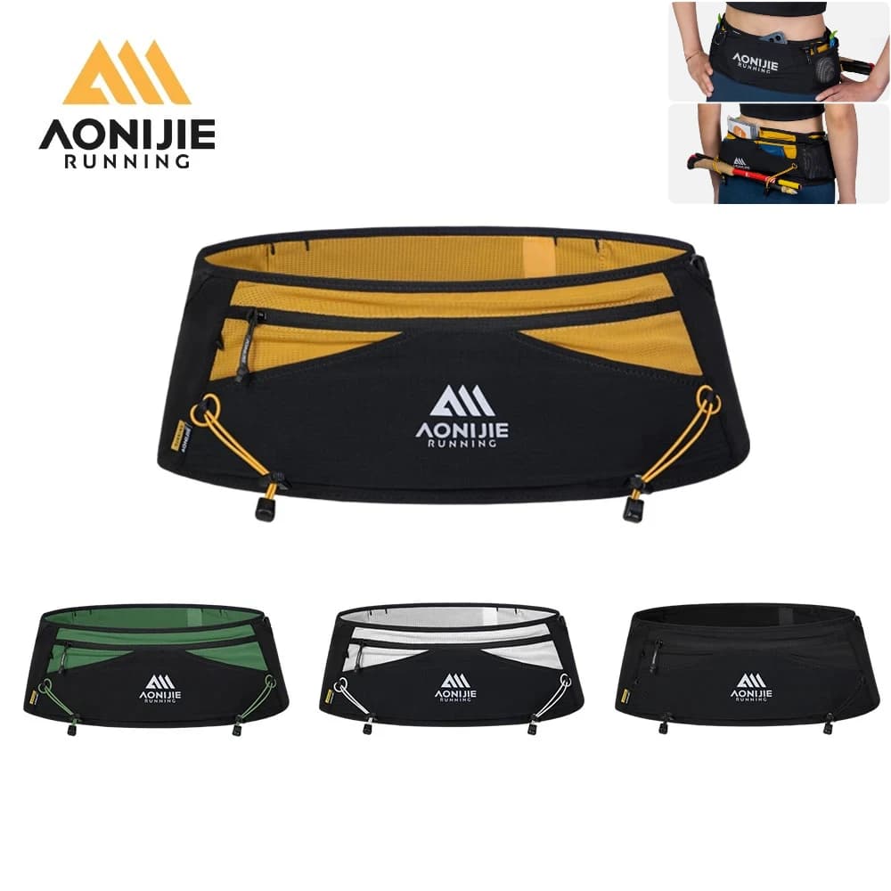 AONIJIE W8141 Marsupio da corsa per esterno per jogging Donna Uomo Marsupio con bottiglia d'acqua da 500 ml Boccetta morbida
