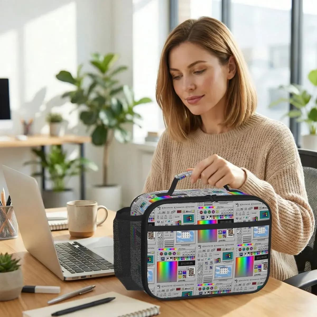 Microsoft Windows 98 Server Insulated Lunch Bag for Kids School Cooler Thermal Food Box Tote Portable Lunch Boxes Container
