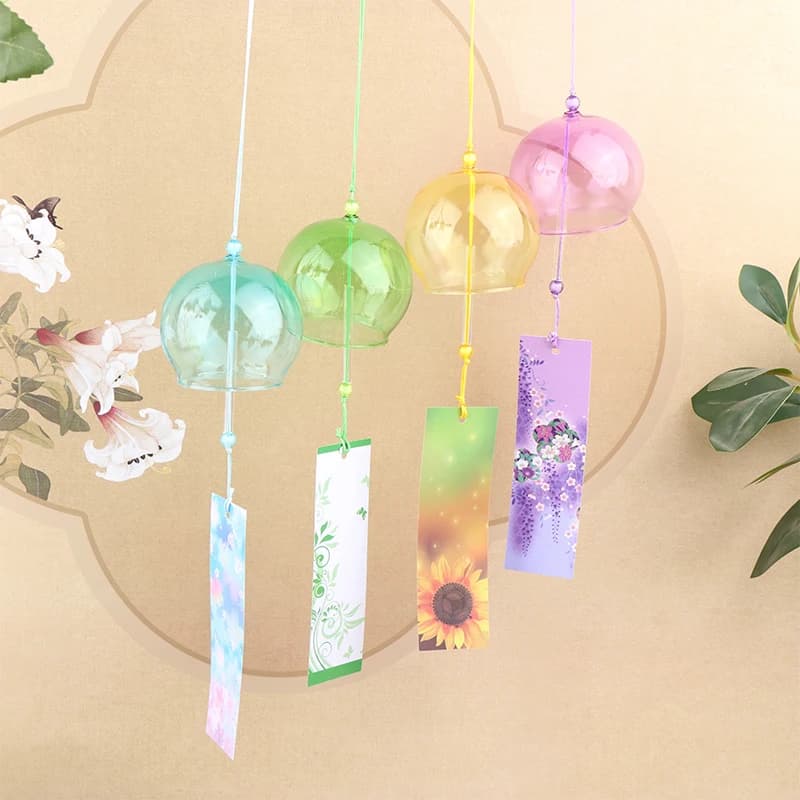 New Handmade Japanese Style Glass Wind Bells Wind Chime Birthday Christmas Gift Home Window Balcony Decors
