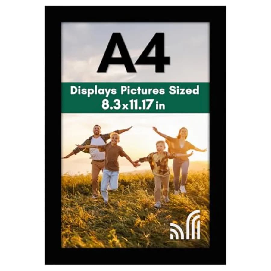 Picture Frame with Shatter-Resistant Glass - 8.3x11.7 Frame with Engineered Wood - Signature Collection - Frames for Tabletop a