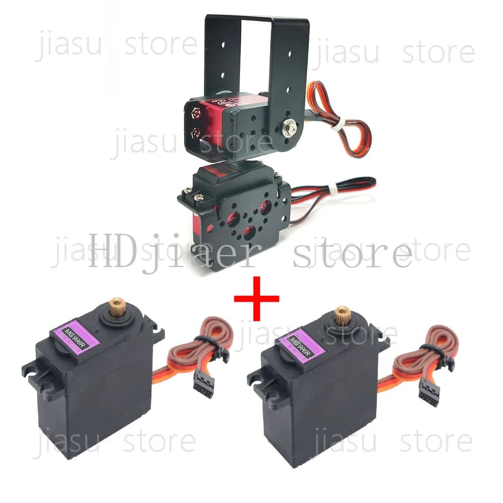 Manipolatore Robotico Rotante a 2 DOF – Kit Gimbal Meccanico in Lega Metallica MG996 per Robot Arduino (Controllo PS2 e Kit Fai-da-te Programmabile)
