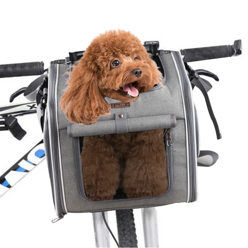Expandable Soft-Sided Foldable 4 Open Doors Mesh Windows Bicycle Bike Basket Carrier Travel Bag Cat Dog Pet Carrier Backpack