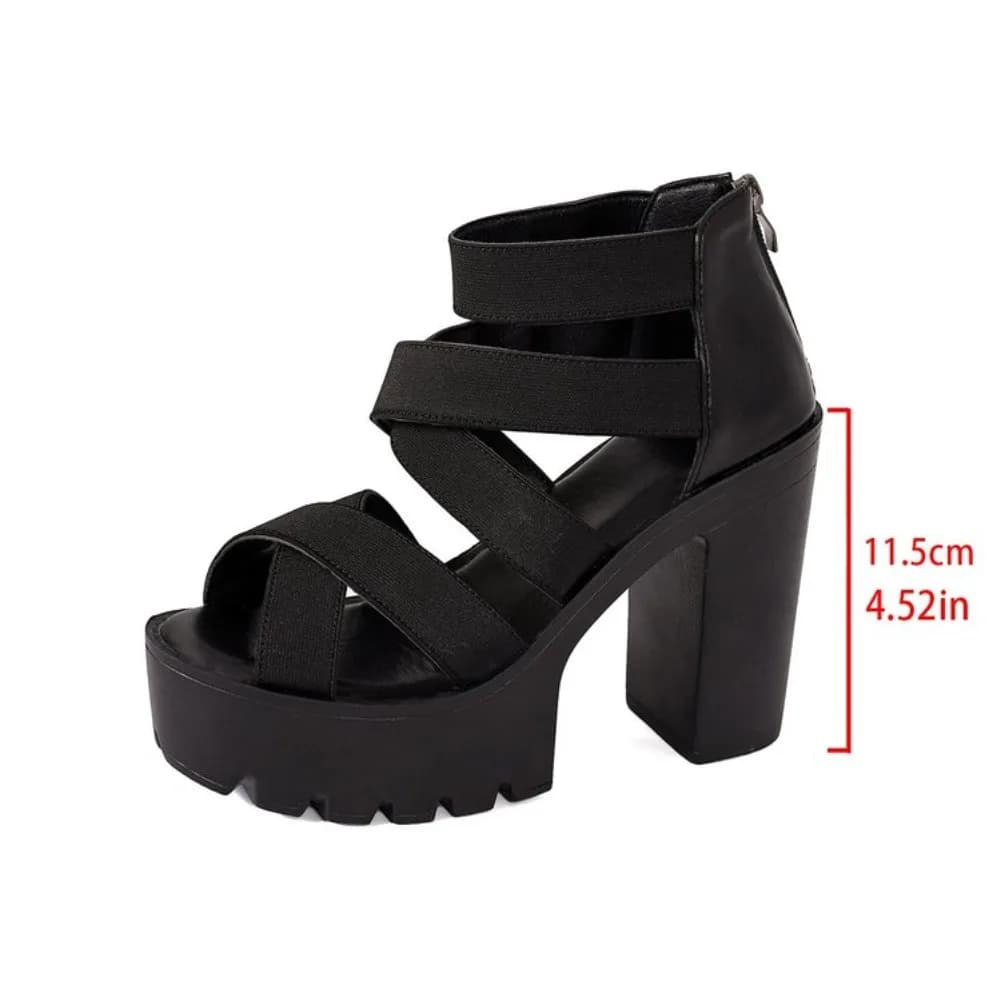 Summer New Round Head Sandal Coarse Heel Comfortable Fashion Open Toed Women's Sandals Fashion Hot Selling Fish Mouth High Heels