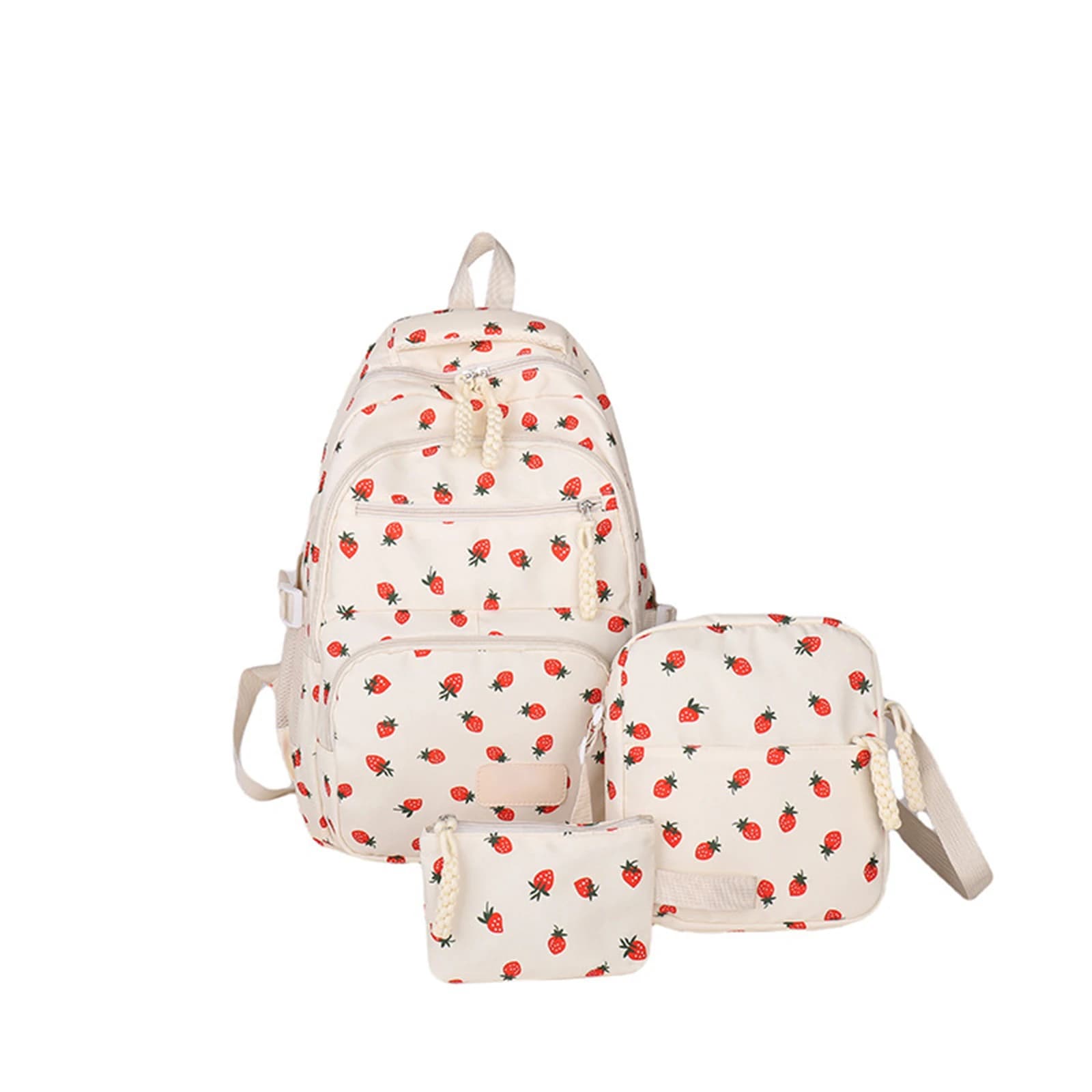 Korean Style Flower Backpack Set Girls' Preppy Style Cute Fashion Bag for College Students Commute Travel and Casual Use