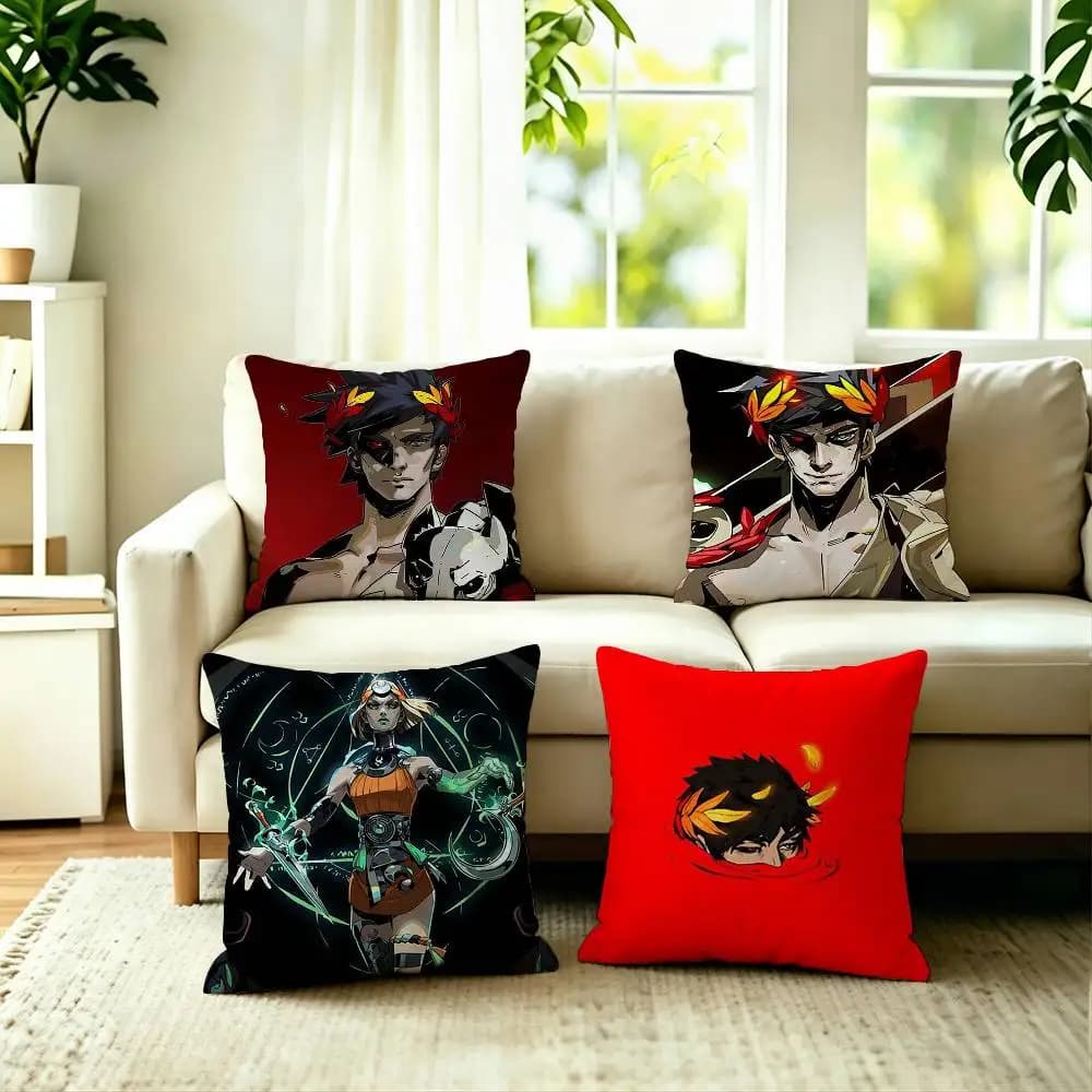 Premium Game Hades Pillow Case Square Double-Sided Sofa Cushion Cover Bedroom Bedside Pillow