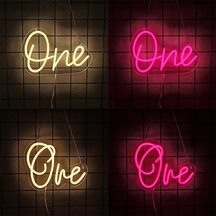 One Led Neon Sign, One Year Old Birthday Icon, Used For Birthdays, Parties, Anniversaries, Home, Wedding Decor, Christmas Gifts.