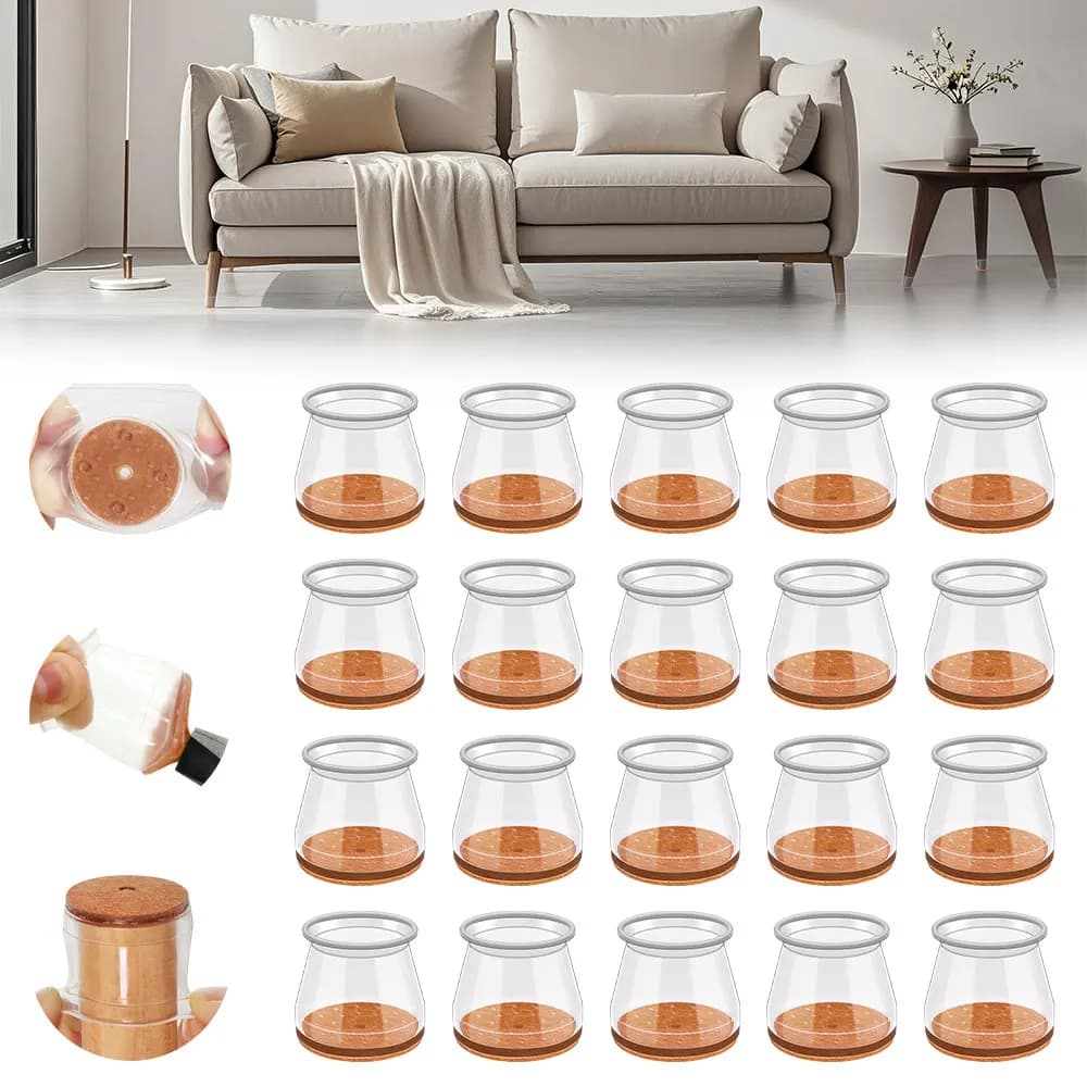 24-36pcs Chair Leg Caps Silicone Feet Protector Pads Furniture Table Covers Socks Plugs Cover Furniture Leveling Feet Home Decor