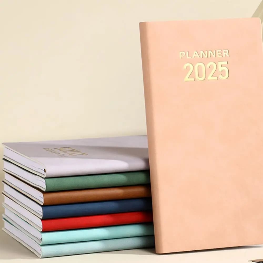 Agenda Planner A6 2025, Taccuino Semplice per 12 Mesi, Portatile e Resistente, per Affari e Studenti