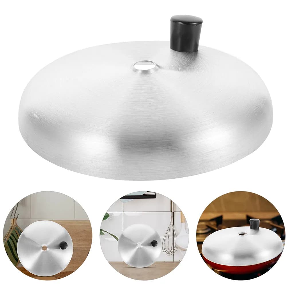 2 stainless steel pot covers, universally adaptable for pans, wok and pots, heat resistant, with ergonomic handle, easy to clean