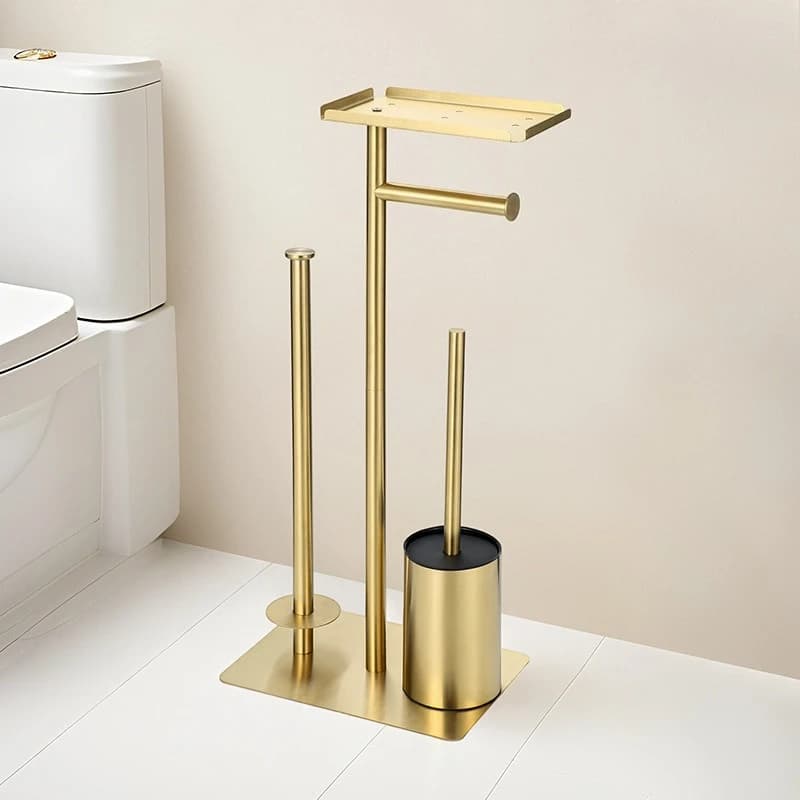 Porta carta in acciaio inossidabile Portaoggetti per WC da pavimento impermeabile multifunzionale Attrezzatura per il bagno domestico