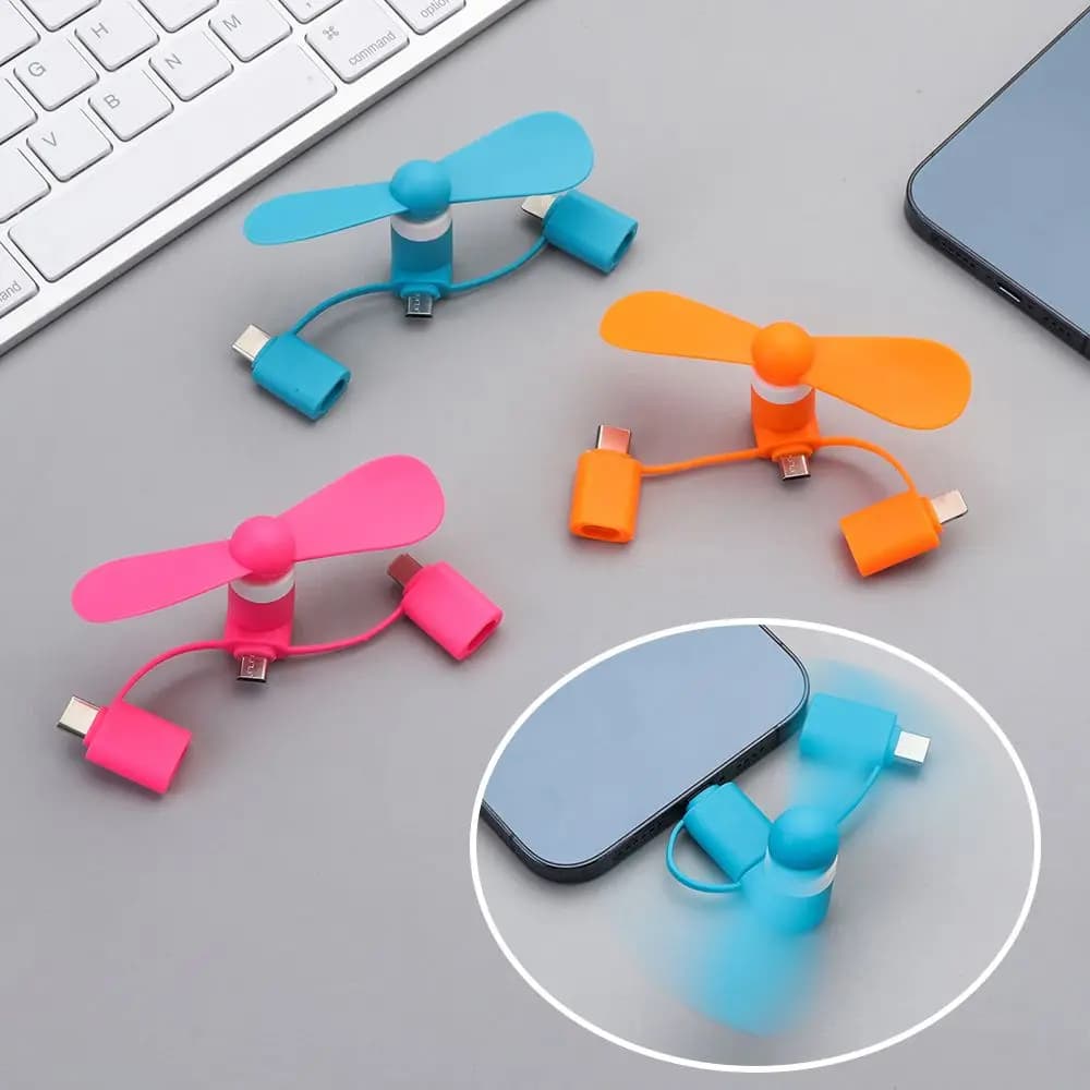 Mini ventola di raffreddamento portatile per telefono cellulare 3in1 per iPhone Android Type-c per iPad