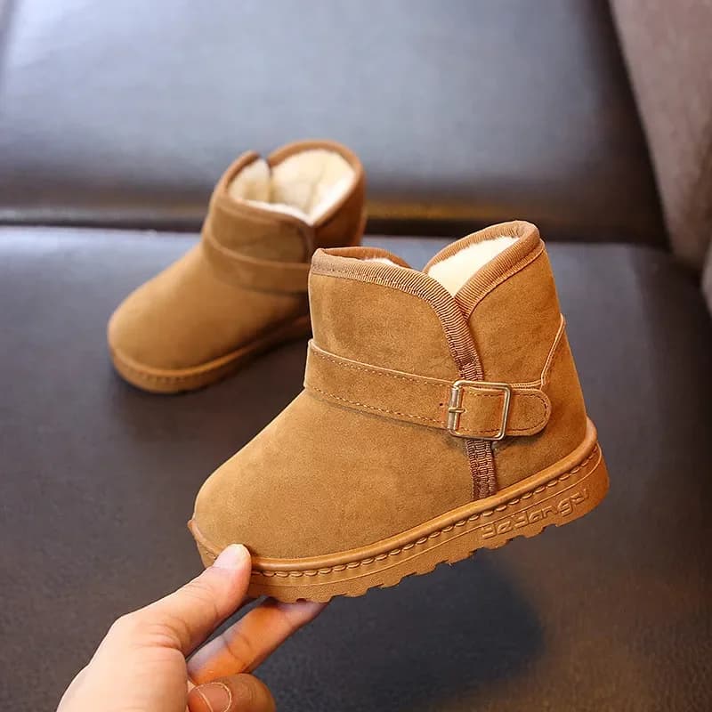 Kids Snow Boots Winter Hot Cute Fashion Non-slip Shoes Kids Girls Leisure Fur Platform Flat sneakers with short boot