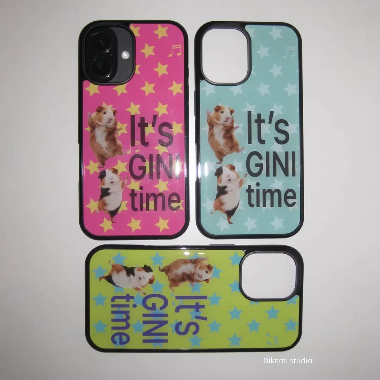 Korean Ins Cute Guinea Pig Stars Kawaii Black Border Drip Glue Phone Case For Samsung S 23 24 25 26 EDGE FE Plus Ultra Cover