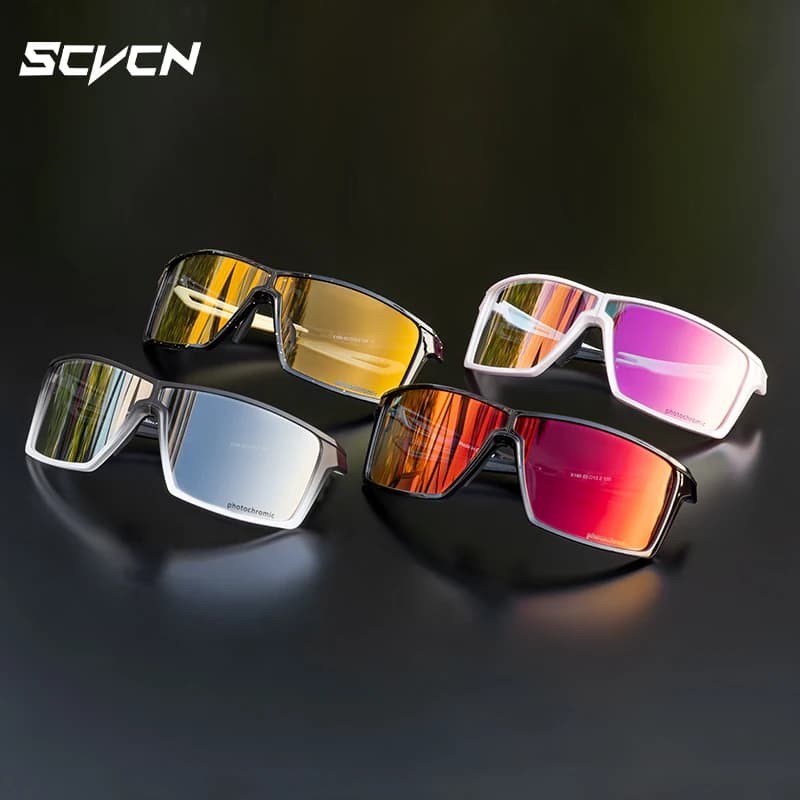 SCVCN Portable Foldable Sunglasses Photochromatic Cycling Glasses Bicycle Bicycle Man Woman Sports Glass MTB Racing UV400