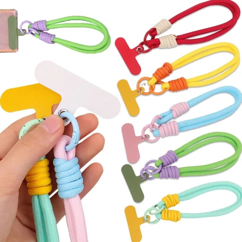 Cinturino da polso con cordino per telefono cellulare con portachiavi con guarnizione Portachiavi con cordino intrecciato universale da polso per telefono cellulare anti-smarrimento