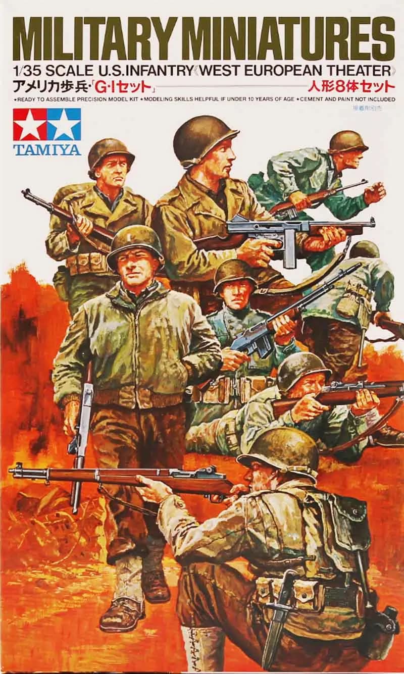 Tamiya modello assemblato in plastica scala 1/35 militare US Army gruppo di fanteria kit modello campo di battaglia dell'Europa occidentale 35048
