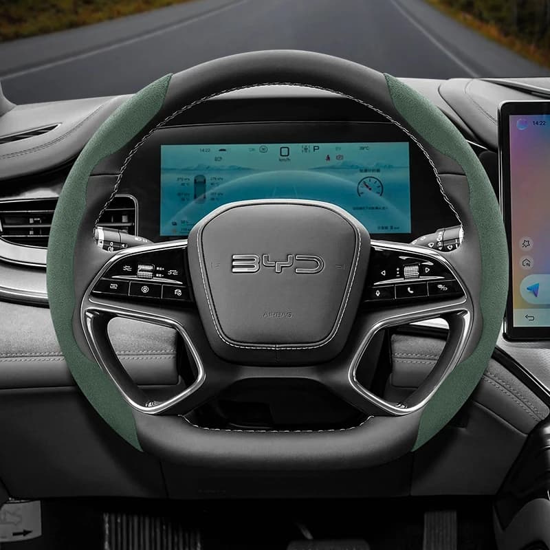 Adatto per Byd Fibbia antiscivolo Coprivolante in pelle scamosciata segmentata Adatto per Dolphin Mini Seal Atto 3 King Shark 6 Song Pro Seagull F0 Sealion 7 Yuan Plus Dmi Accessori per auto Volante
