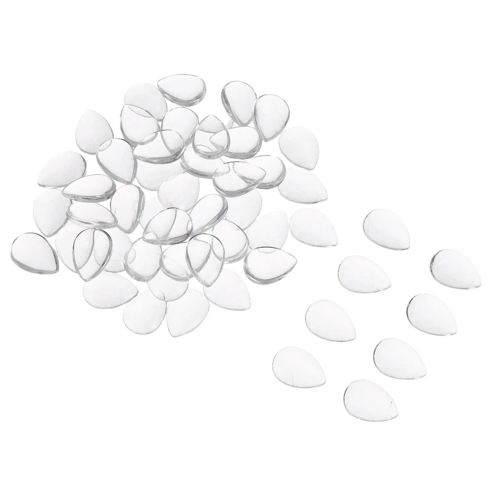 50 Pezzi Perline Trasparenti a Goccia d'Acqua in Vetro per Esposizione Unghie, Campioni Colore Smalto, Tabella Espositiva per Manicure