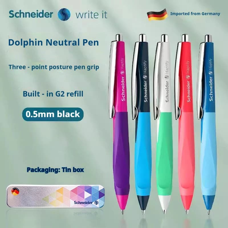 Penna Gel Retrattile Tedesca Schneider 0.5mm Inchiostro Nero Ergonomica con Ricarica G2 Sostituibile per Studenti Esami Ufficio Cancelleria