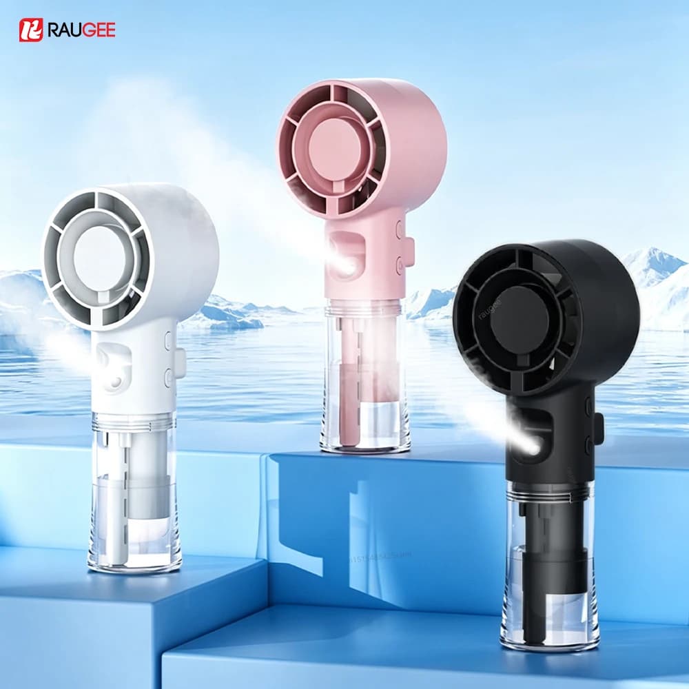 Mini Ventilatore Portatile USB Ricaricabile con Nebulizzatore per Viaggi, Ufficio, Campeggio, Umidificatore, Ventilatore Turbo Portatile con Nebulizzatore