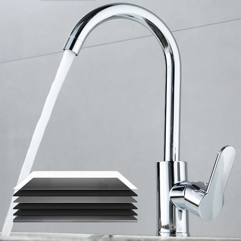 Rubinetto per lavello da cucina Rubinetto per lavabo Maniglia singola Miscelatore acqua calda e fredda in acciaio inossidabile Rubinetto per bagno montato su piano