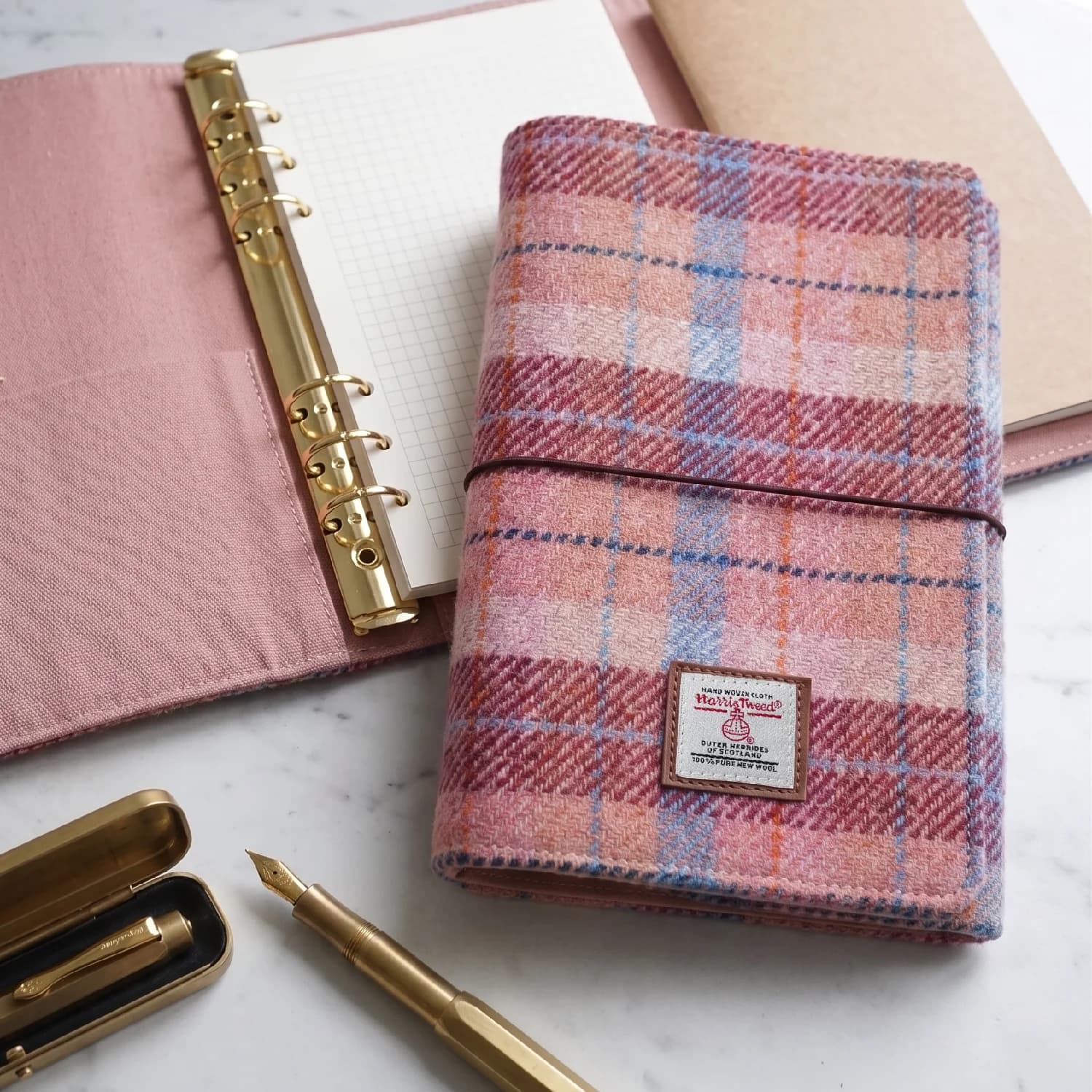 A5 Slim Loose-leaf Fixed-page Planner Harris Tweed Wool Notebook High-aesthetic Notebook Vintage Notepad 16.5x23.5cm