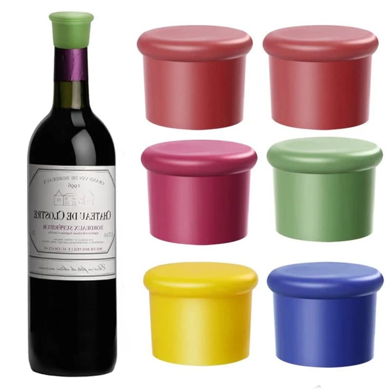 1/5pcs Tappi per vino Tappi in silicone riutilizzabili Bicchiere di vino Bevande Birra Champagne Bottiglie da cucina Tappi Accessori da bar durevoli