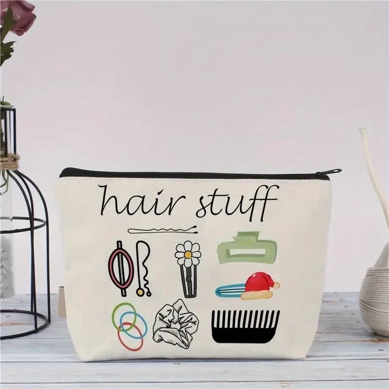 Hot-selling printed canvas cosmetic bag women's clutch bag student zipper pencil bags wholesale large-capacity storage bags