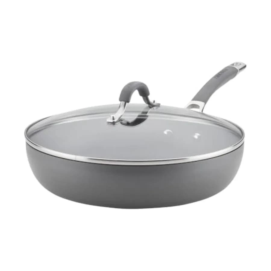Padella Profonda Antiaderente in Alluminio Anodizzato Radiance con Coperchio, Padella con Coperchio, Skillet Profonda