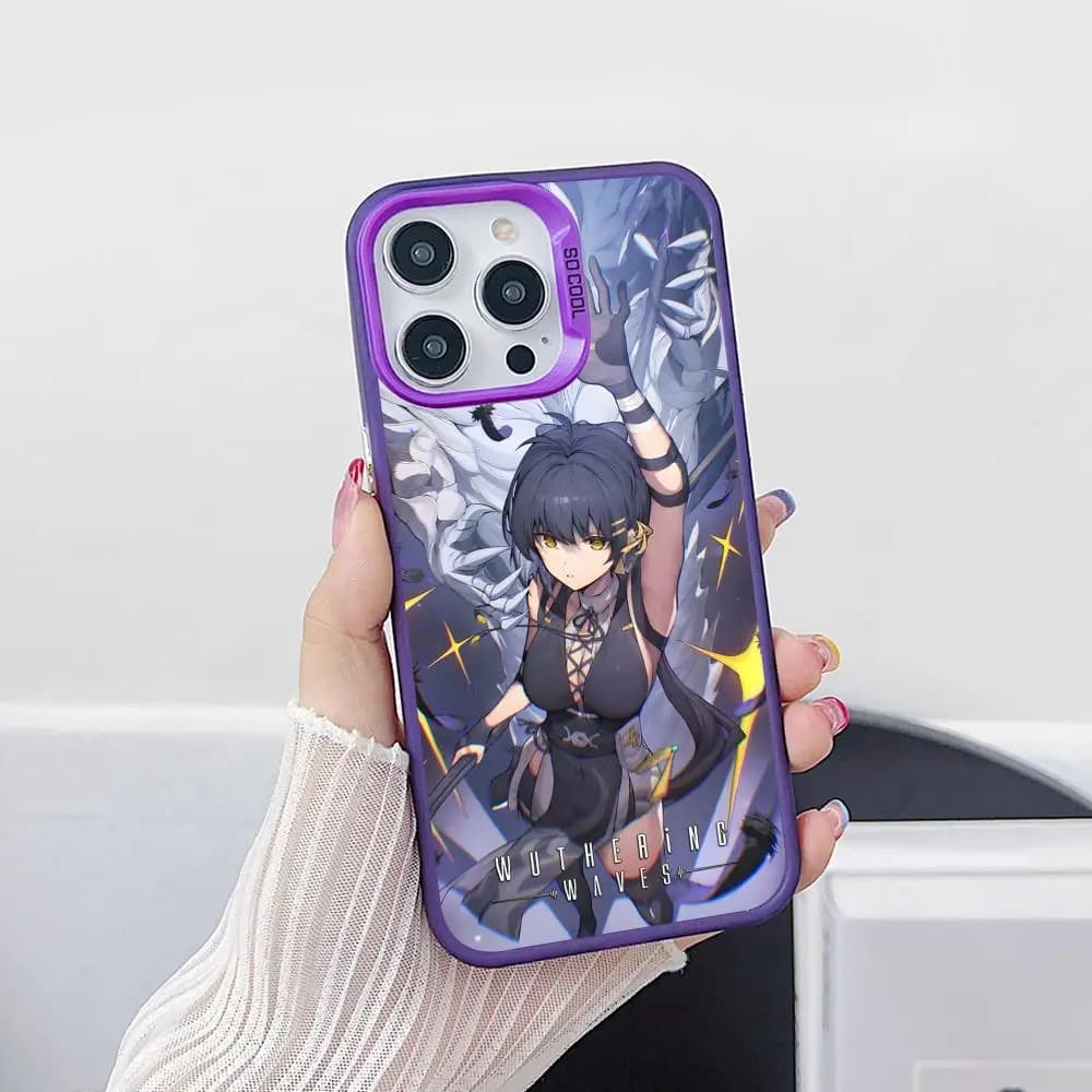 Wuthering Waves Rover Phone Case for iPhone 17 16 15 14 13 12 11 X XR XS Air Pro Max Plus Purple Colorful Silver Cover