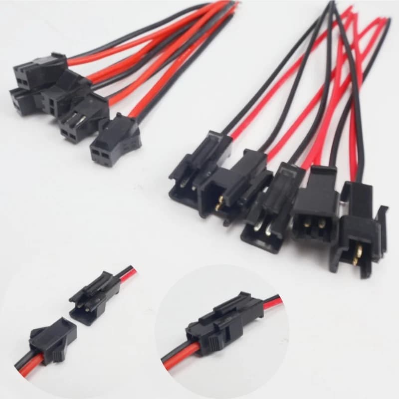 5 / 10 Pairs 15CM JST SM 2 Pins Plug Male and Female Wire Connector Wire Cable Pigtail Plug For LED Strip Light Tape Lamp Driver
