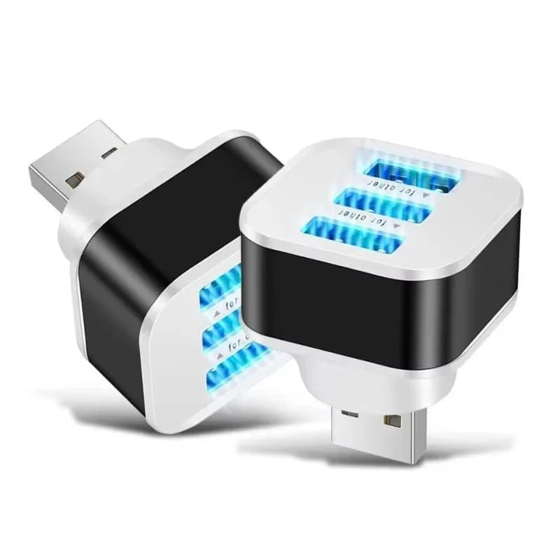 Adattatore USB a 3 porte, estensore USB 2.0 3 in 1, interfaccia USB multipla per telefono, tablet, laptop, elettronica per auto, hub USB