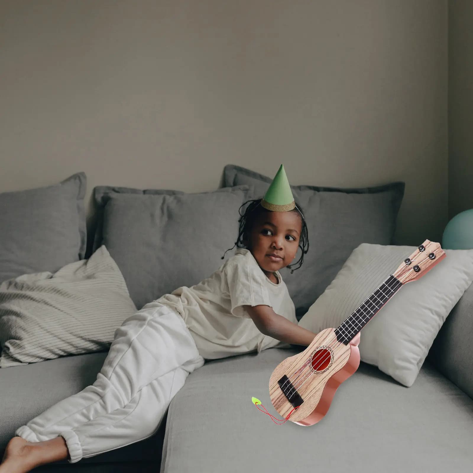 Ukulele per Bambini, Chitarra Simulata, Strumento Musicale Educativo per l'Apprendimento Precoce e lo Sviluppo Cognitivo Musicale Creativo