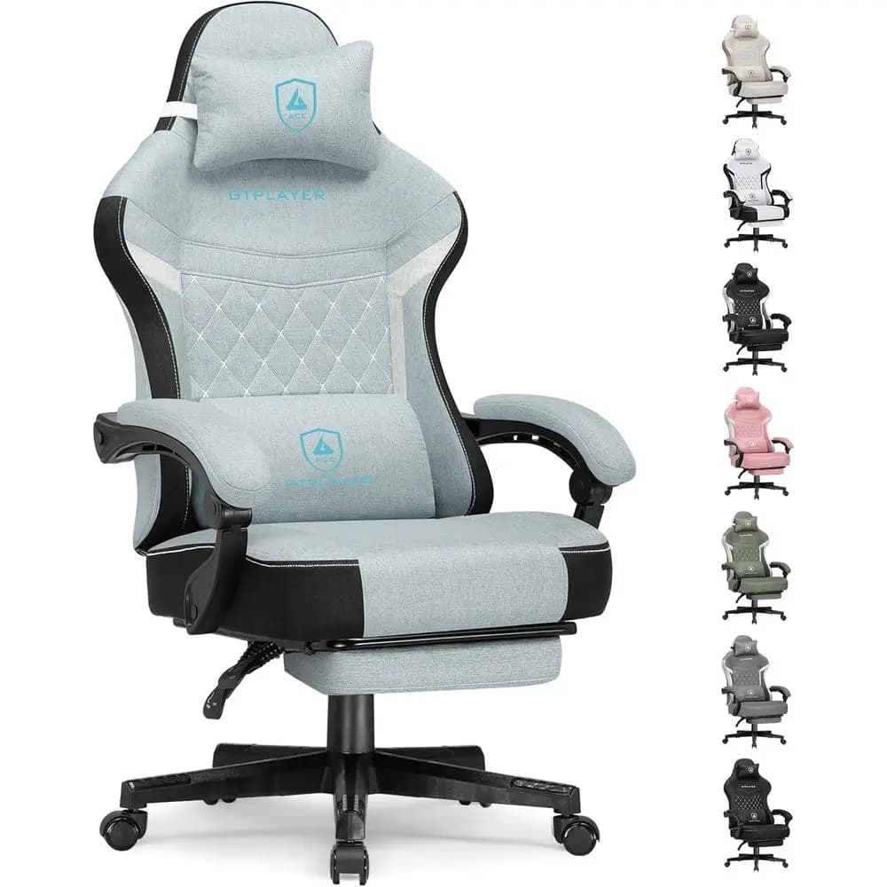 Sedia Ergonomica da Gaming e Ufficio con Schienale Alto, Cuscino a Molla e Reclinabile Regolabile