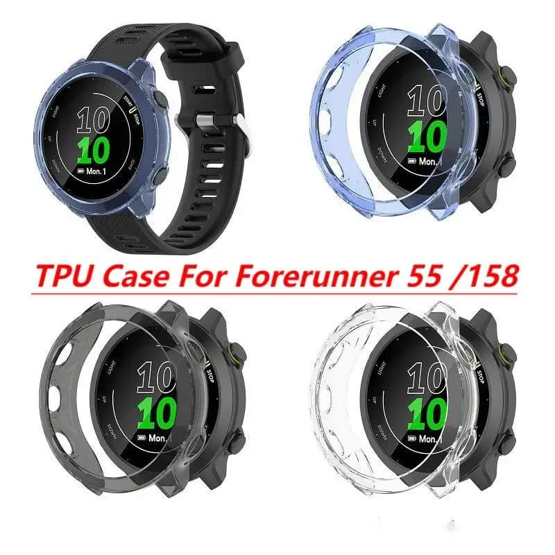 TPU protective case for Garmin Forerunner 55 /158 Smart Watch strap transparent soft silicone bumper protection shell accessories