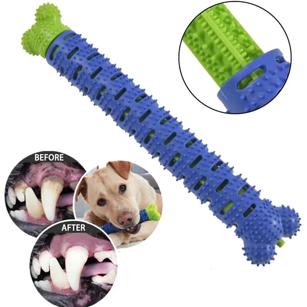 Dog Teeth Cleaning Chew Toy Massage Rubber Toothbrush Stick Foodgrade Non Toxic Durable Gentle Flexible for Small Medium Dogs