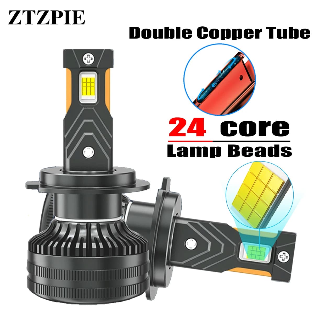 ZTZPIE 6000K HB3 HB4 9005 9006 H1 H7 H4 H11 H8 9012 Bulb Canbus Led Lamp CSP 8775 Power Car Headlight Light 2700W 800000LM