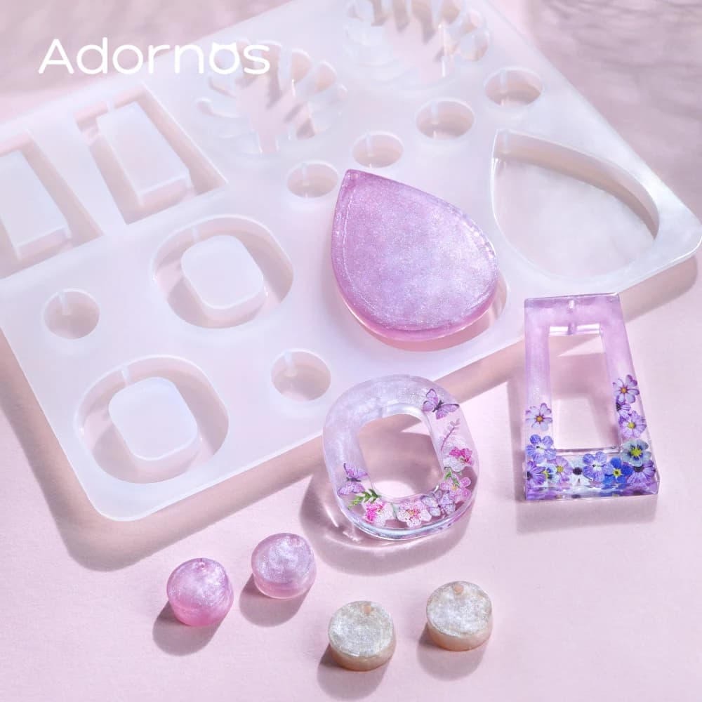 Stampi in silicone epossidico per orecchini a forma di foglia Goccia d'acqua Stampo in resina trapezoidale ellittica Orecchini fai da te Ciondolo Creazione di gioielli Accessori