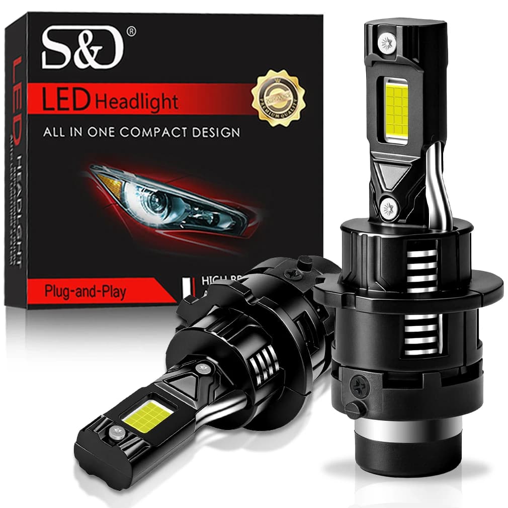 S&D 2 Pezzi D2S D4S D2R D4R Fari LED Canbus HID Lampadine LED per Fari 200W 60000LM Luci Auto Plug&Play Lampade Turbo 6000K Bianco