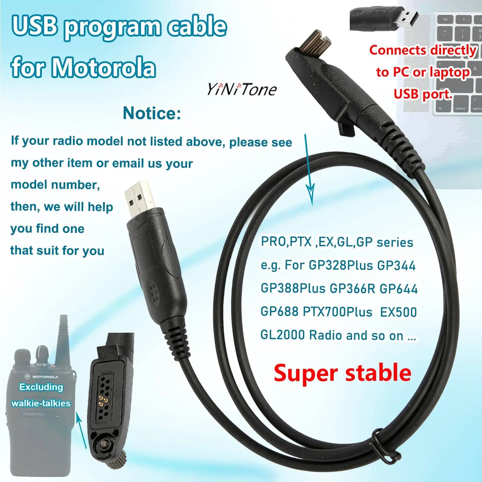 Cavo di programmazione USB Radio per Motorola GP328Plus GP338Plus GP644 GP688 GP344 GP388 EX500 Walkie Talkie write frequency line