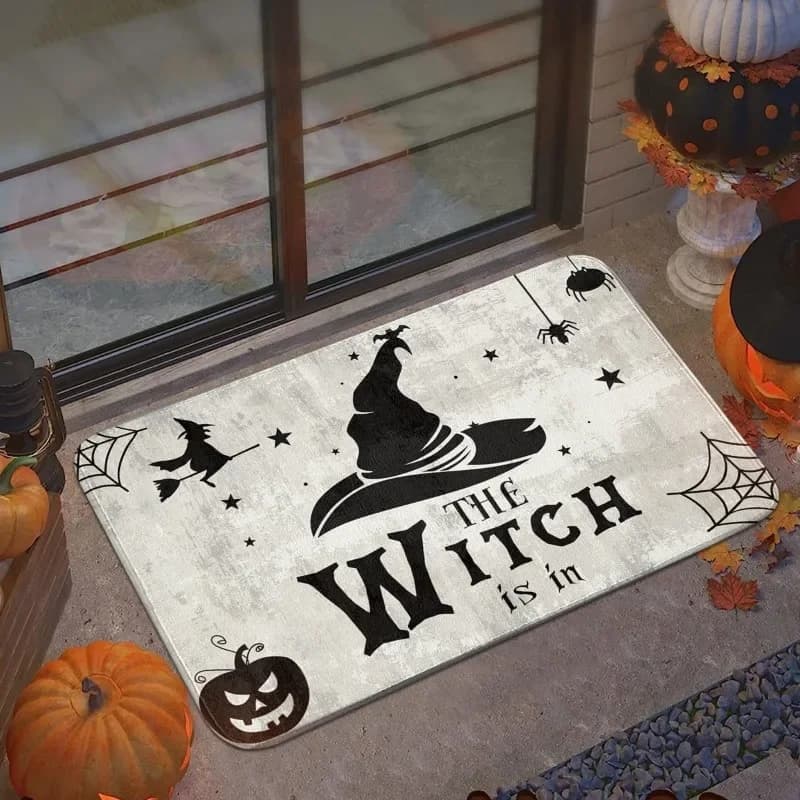 Tappetino di Halloween Horror Strega Morbido antiscivolo Decorazione di Halloween Decorazione della casa Tappeto per la casa Tappeto per feste