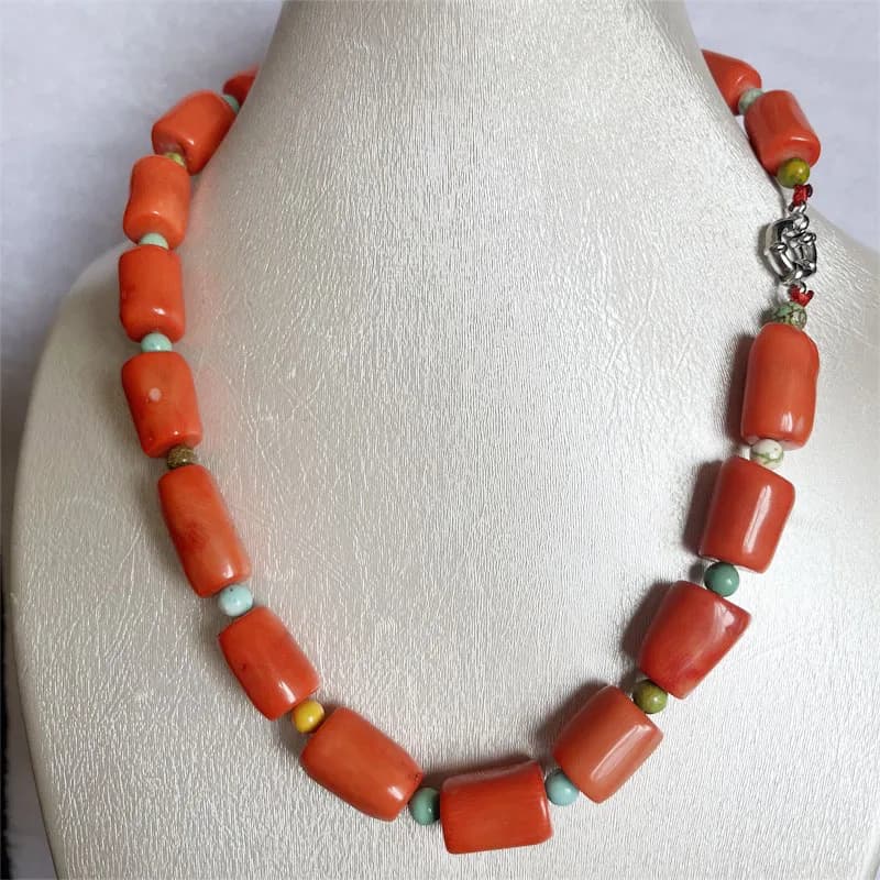 Wonderful muslimfreform Orange Coral Green Turquoise Gift Necklace Women's Short Round Neck Luxury Sea Original