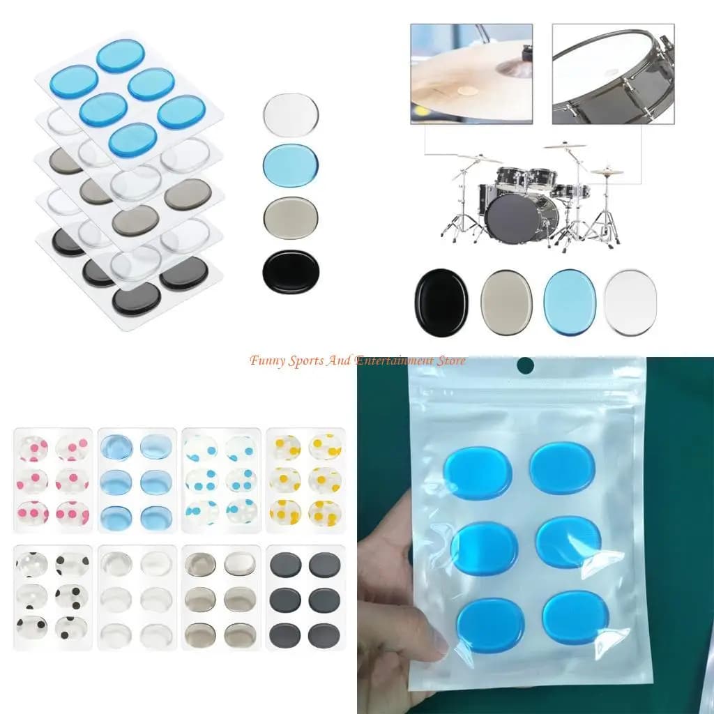 C4DE Tampone smorzamento del suono della batteria Silenziatori per batteria in silicone trasparente che smorzano il controllo