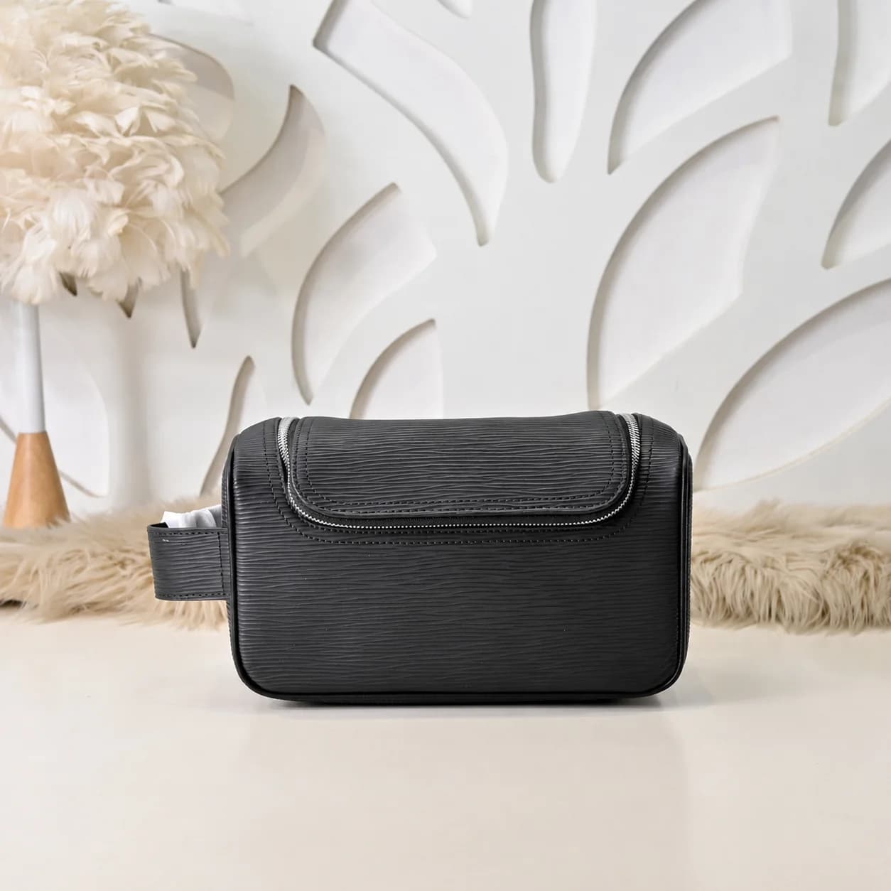 Mens Clutches Bag Luxury Designer Wave Pattern Leather Wristlet Handbag Business Envelope Purse Male Daily Office Messenger Bags Casual Work Bag