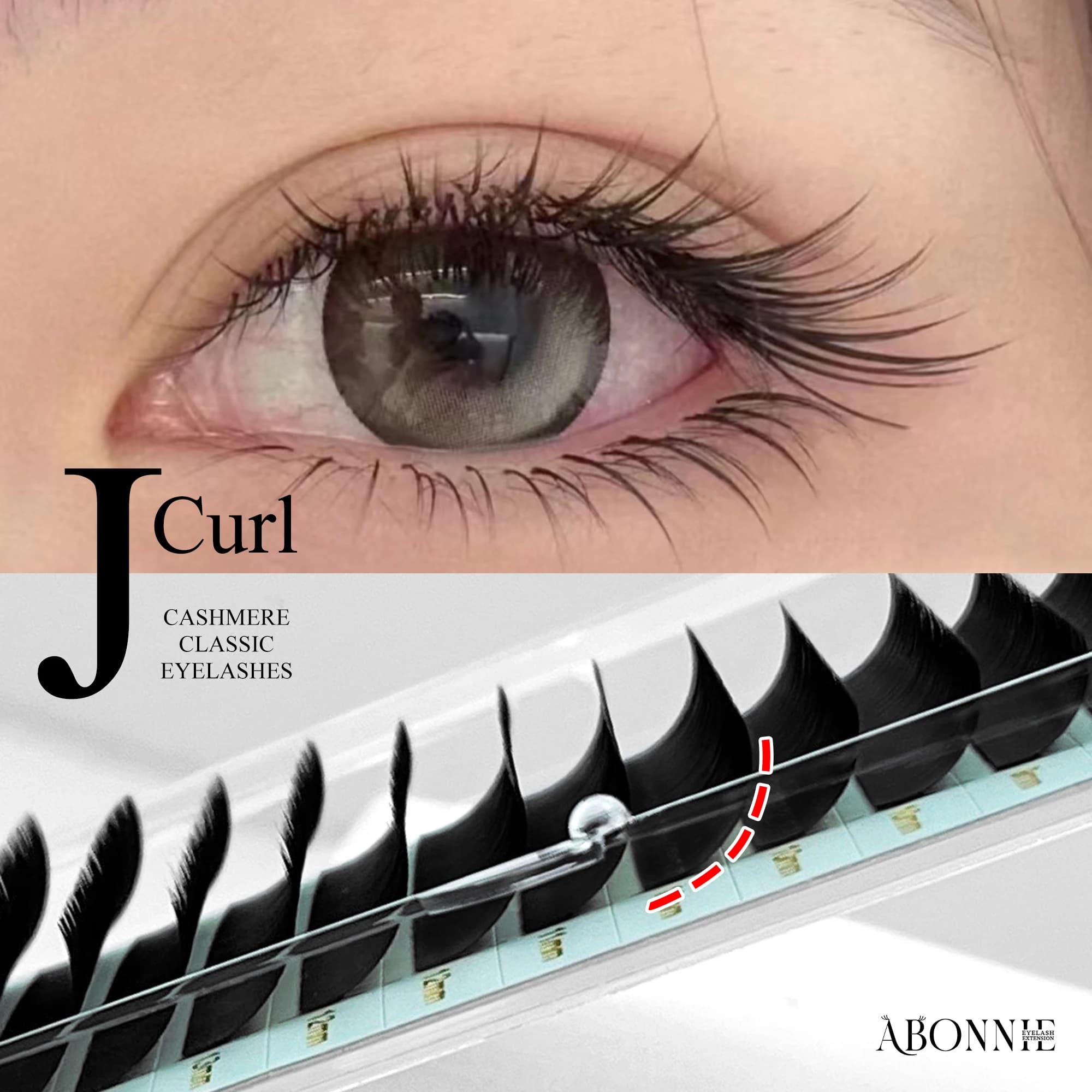Abonnie J Curl Ciglia in cashmere Estensioni ciglia individuali classiche Soffici ciglia nere opache