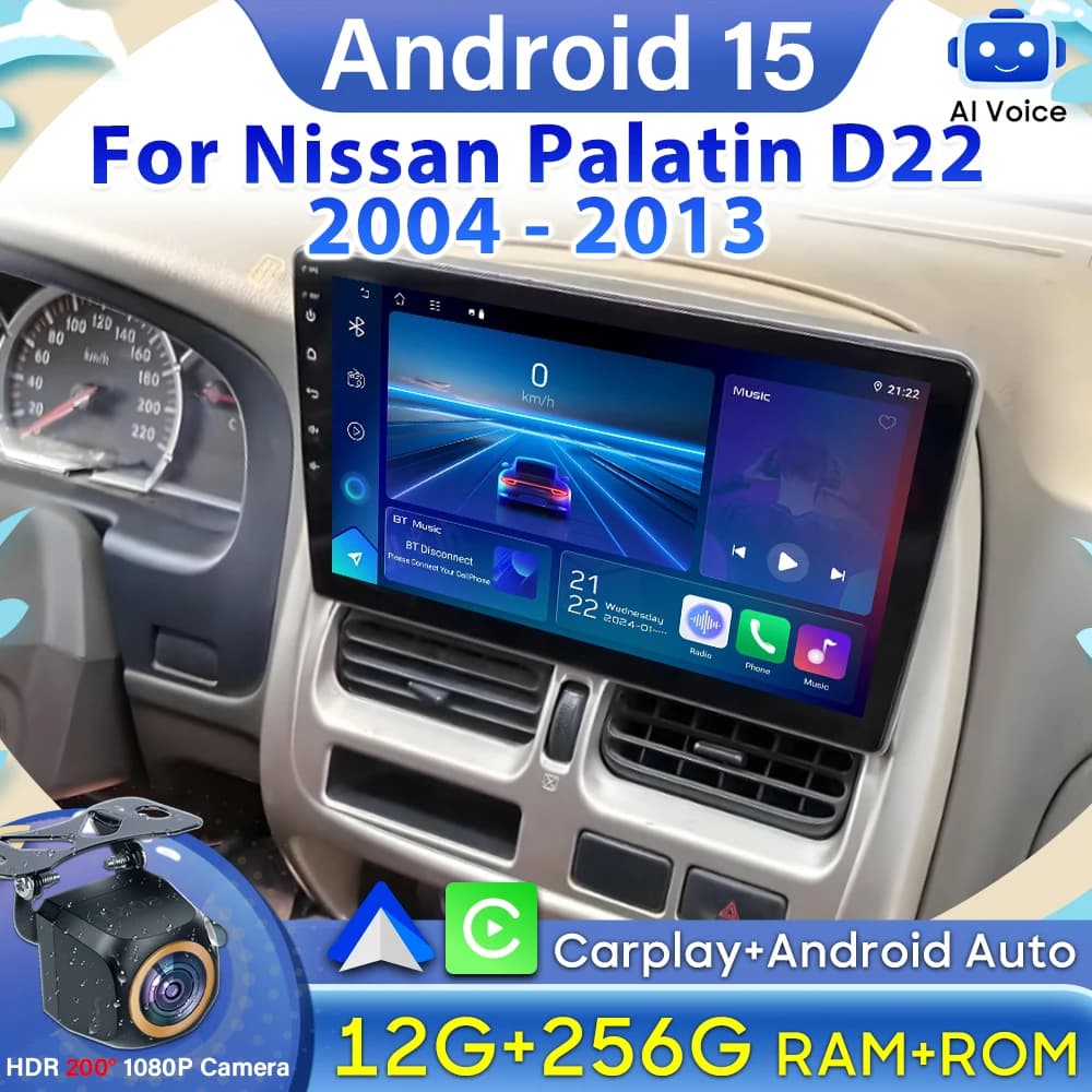 Android 15 Video Per Nissan Palatin D22 2004 - 2013 CarPlay Android Auto Autoradio Navigazione GPS DSP Schermo 5G BT Video No 2din