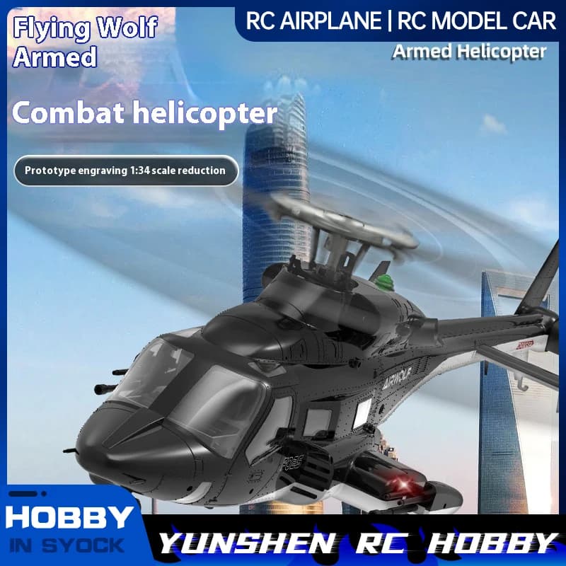 Yuxiang F02s Flying Wolf Elicottero armato Rc Aereo telecomandato Posizionamento GPS Ritorno automatico Modello di aereo 1:34