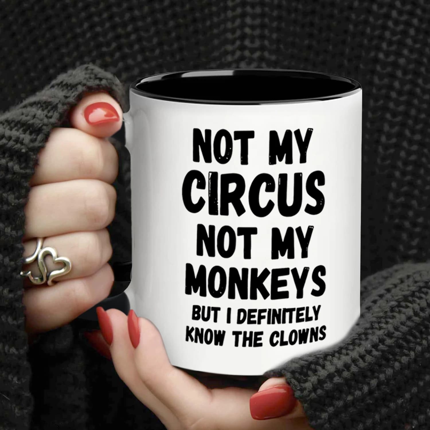 1 tazza da caffè Not My Circus Not My Monkeys - Divertenti, sarcastici, motivazionali, regali di compleanno ispirati per gli amici, 11 once