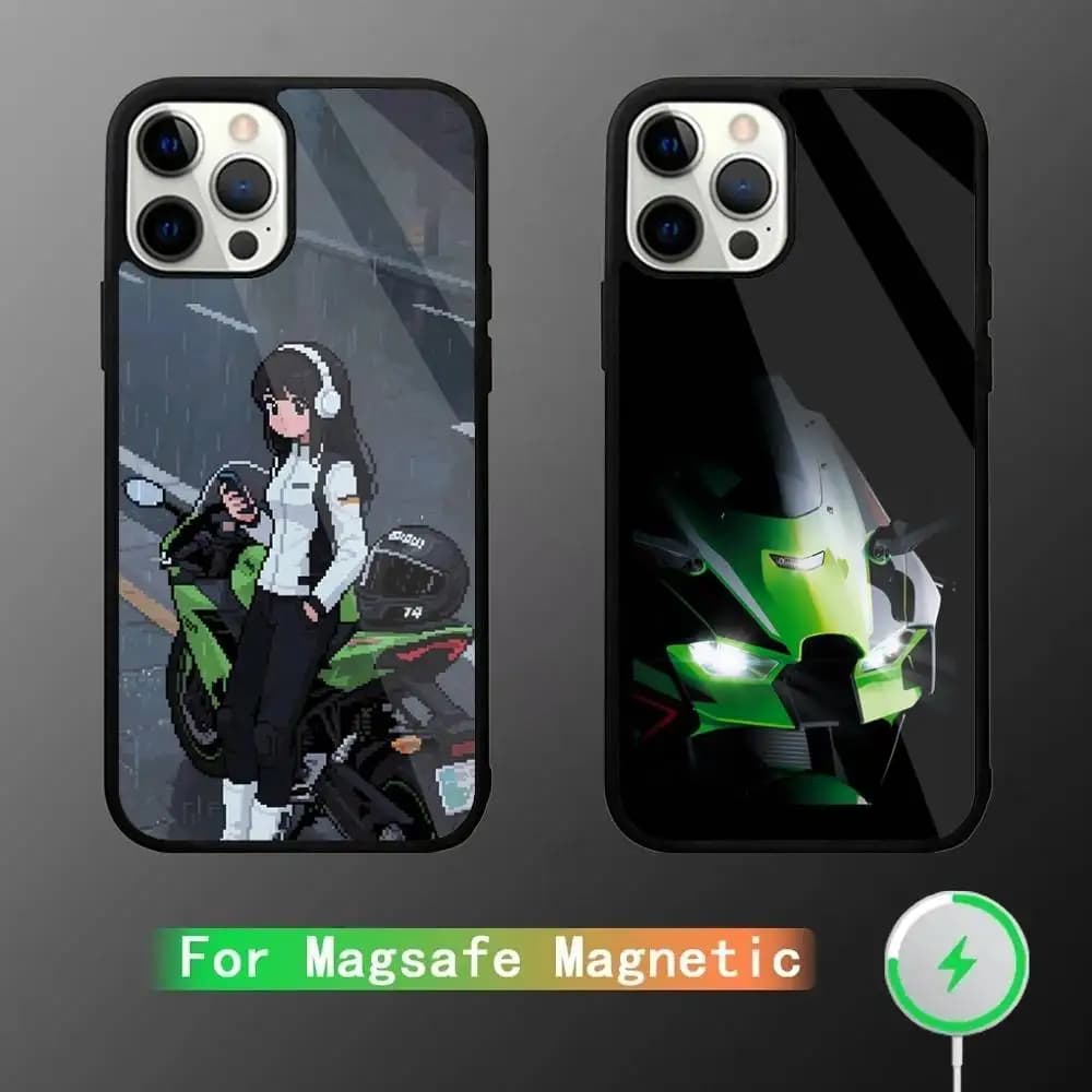 K-Kawasakis Car Phone Case For iPhone 17,16,15,14,13,12,11,Pro,Max,Plus,Mini,SE4,E Magnetic Magsafe Wireless Charging